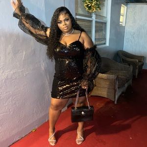 Black sequins dress